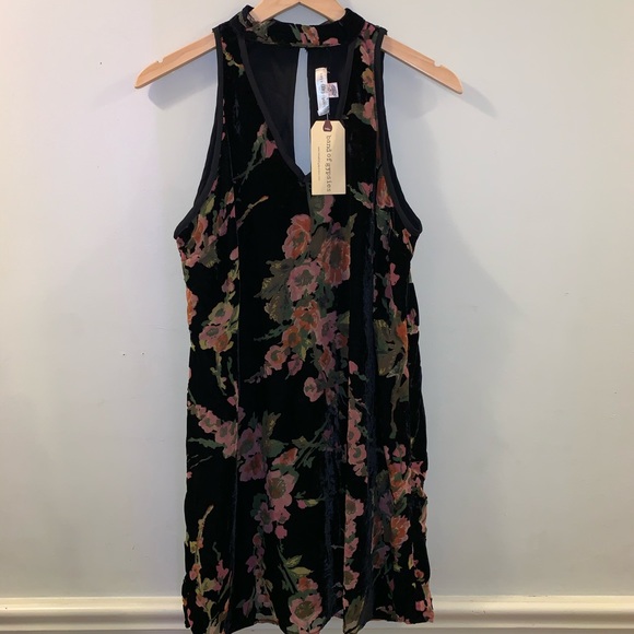 Band of Gypsies Burnout Velvet Minidress Floral M - Picture 2 of 5